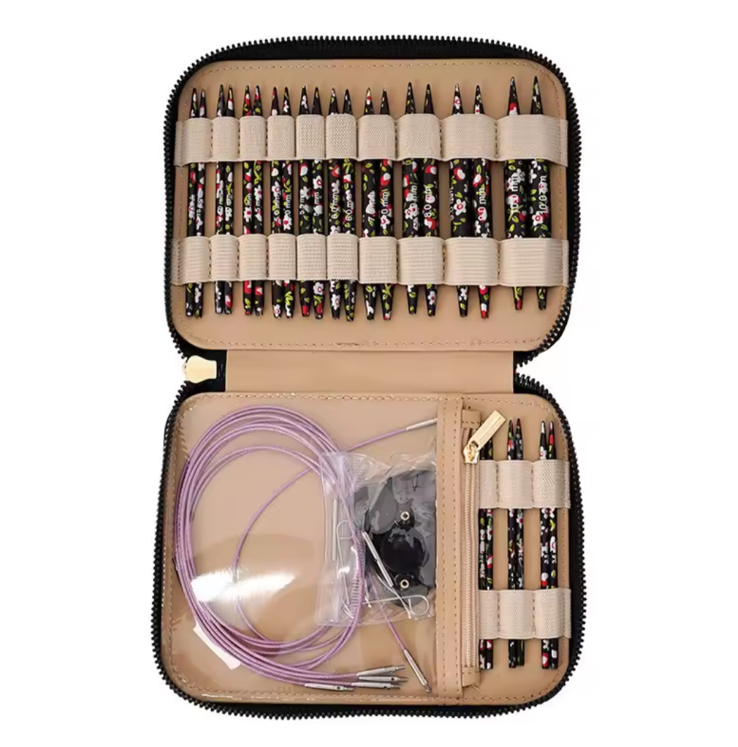 Flower Interchangeable Knitting Metal Needle set