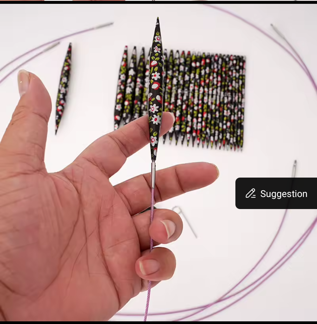 Flower Interchangeable Knitting Metal Needle set