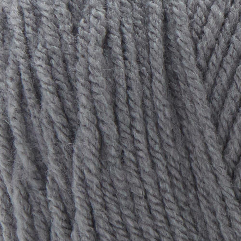 Close-up of gray yarn with a textured pattern