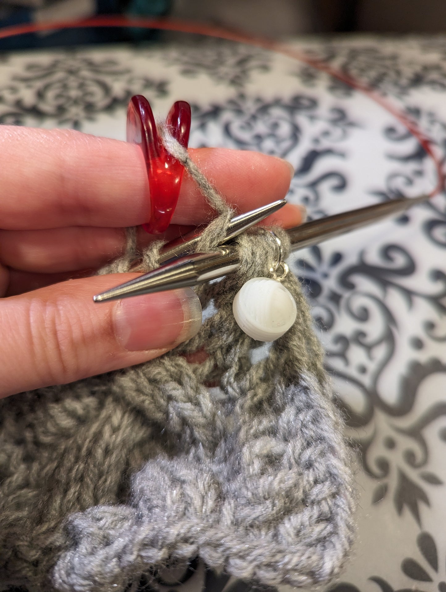 Yarn Ball Stitch Marker/Charm/zipper pull