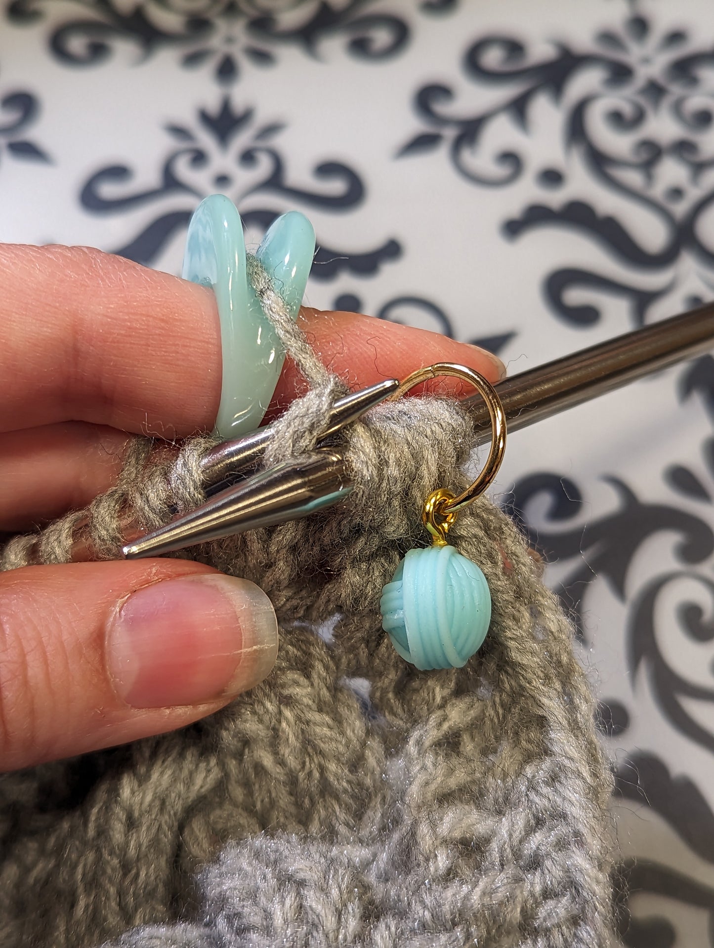 Yarn Ball Stitch Marker/Charm/zipper pull