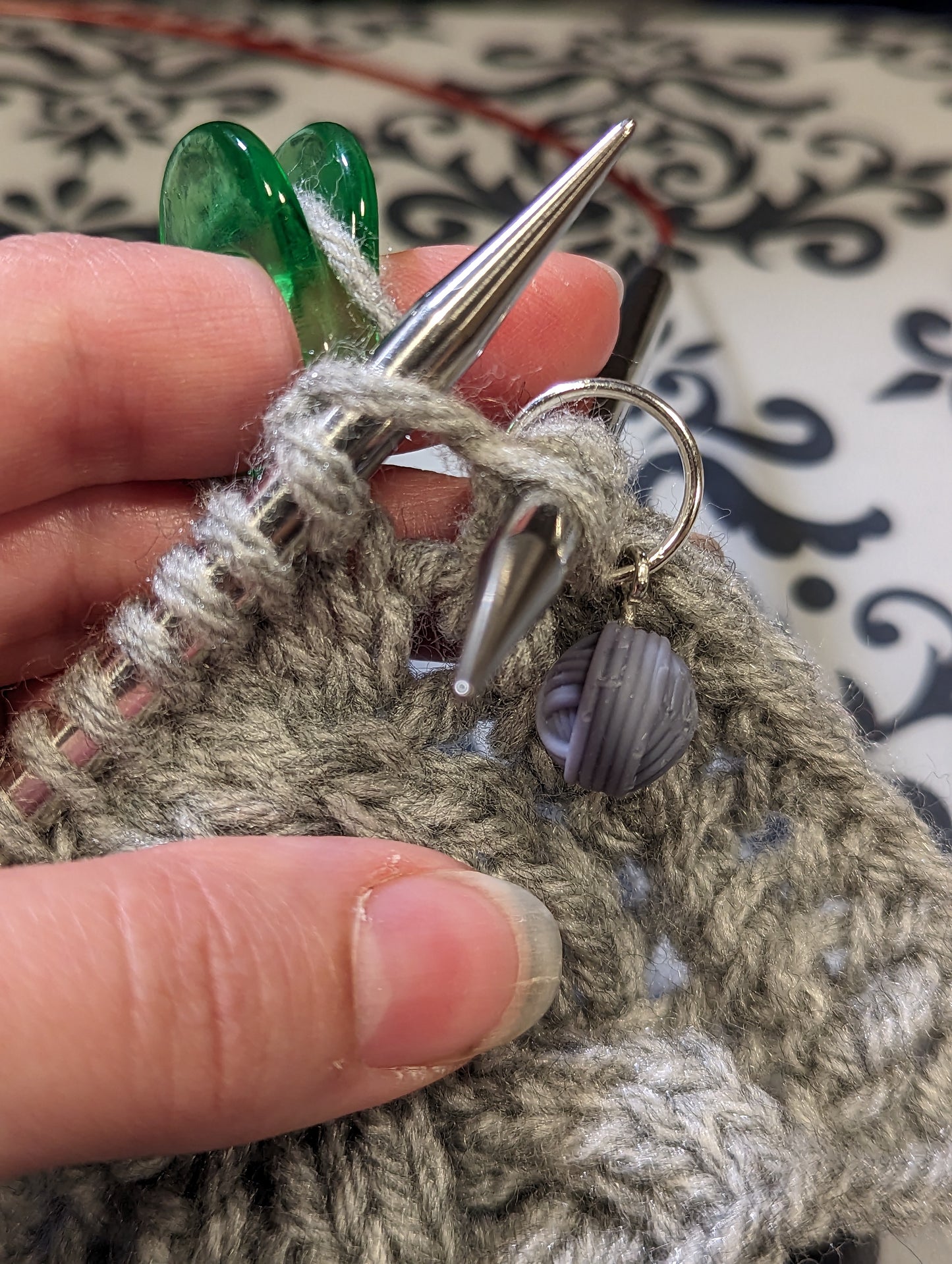 Yarn Ball Stitch Marker/Charm/zipper pull