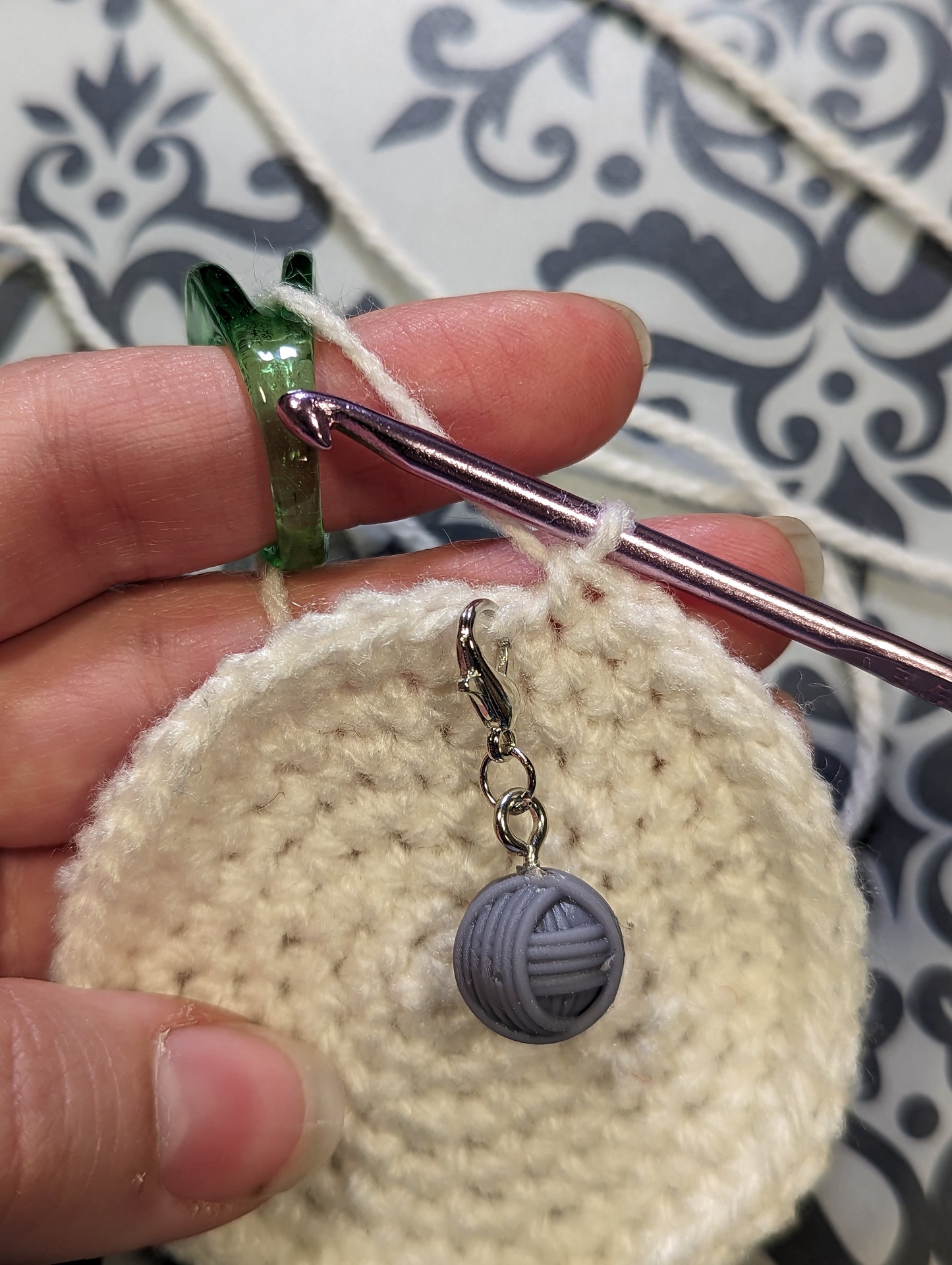 Yarn Ball Stitch Marker/Charm/zipper pull