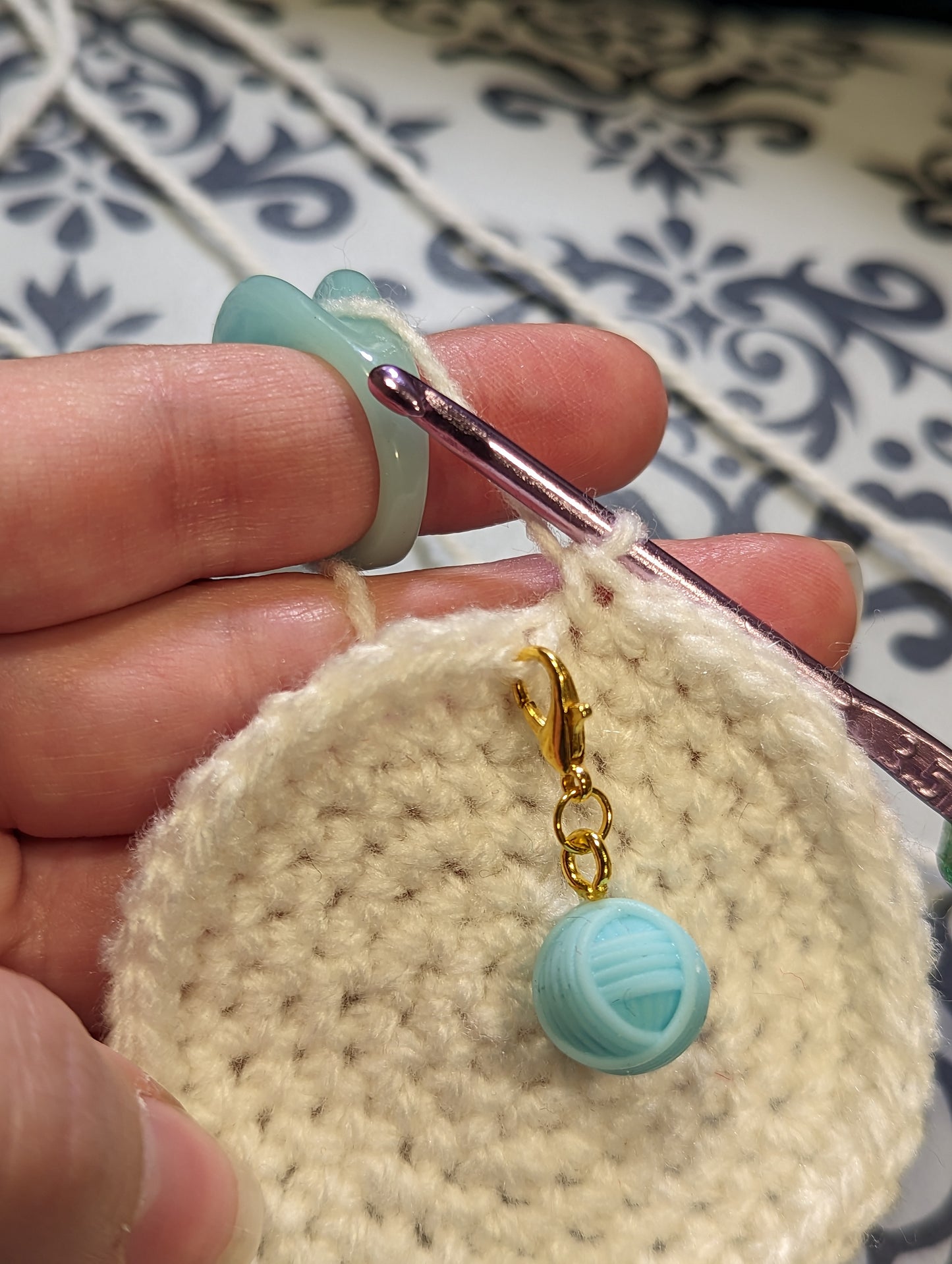 Yarn Ball Stitch Marker/Charm/zipper pull