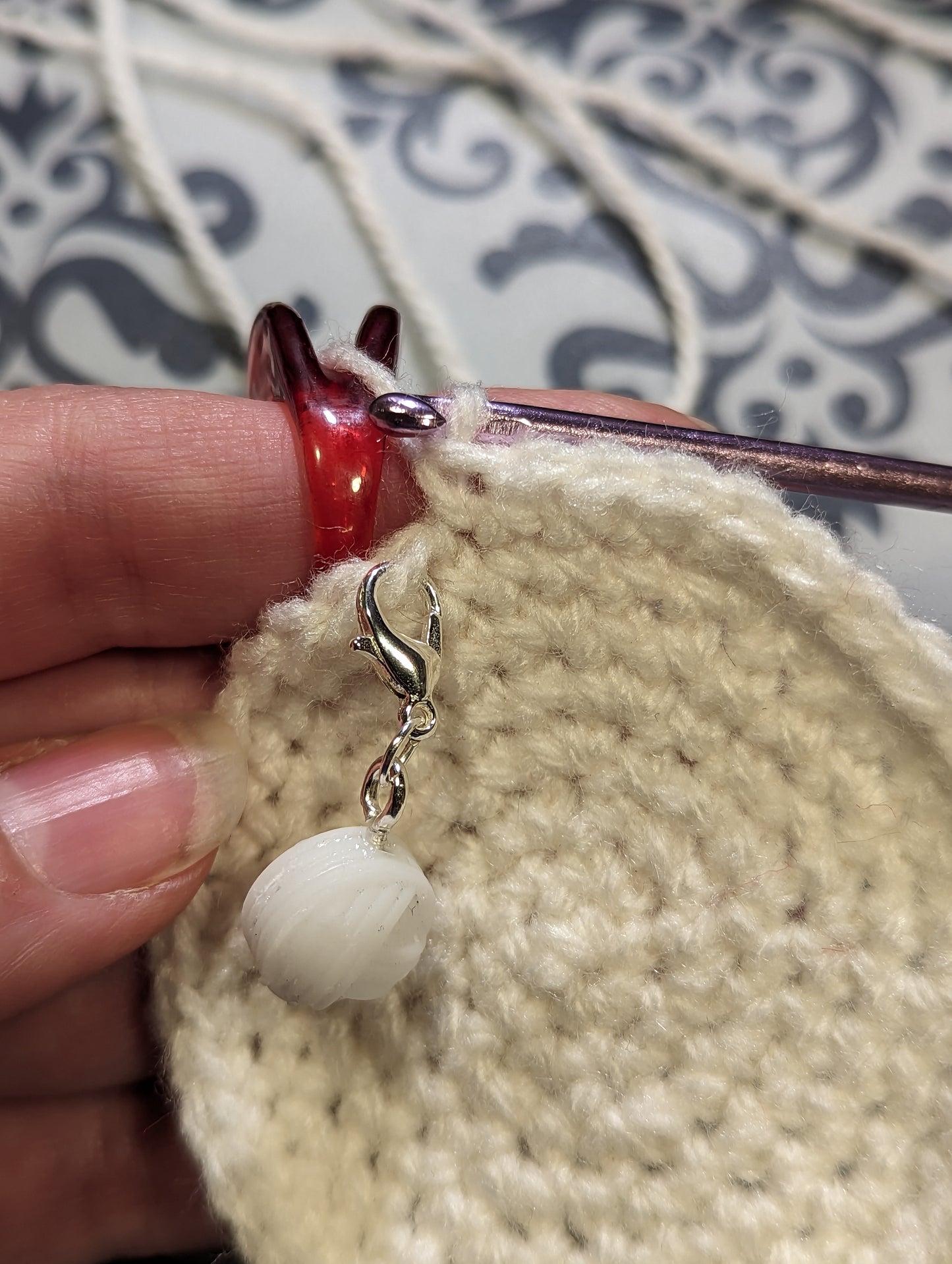 Yarn Ball Stitch Marker/Charm/zipper pull