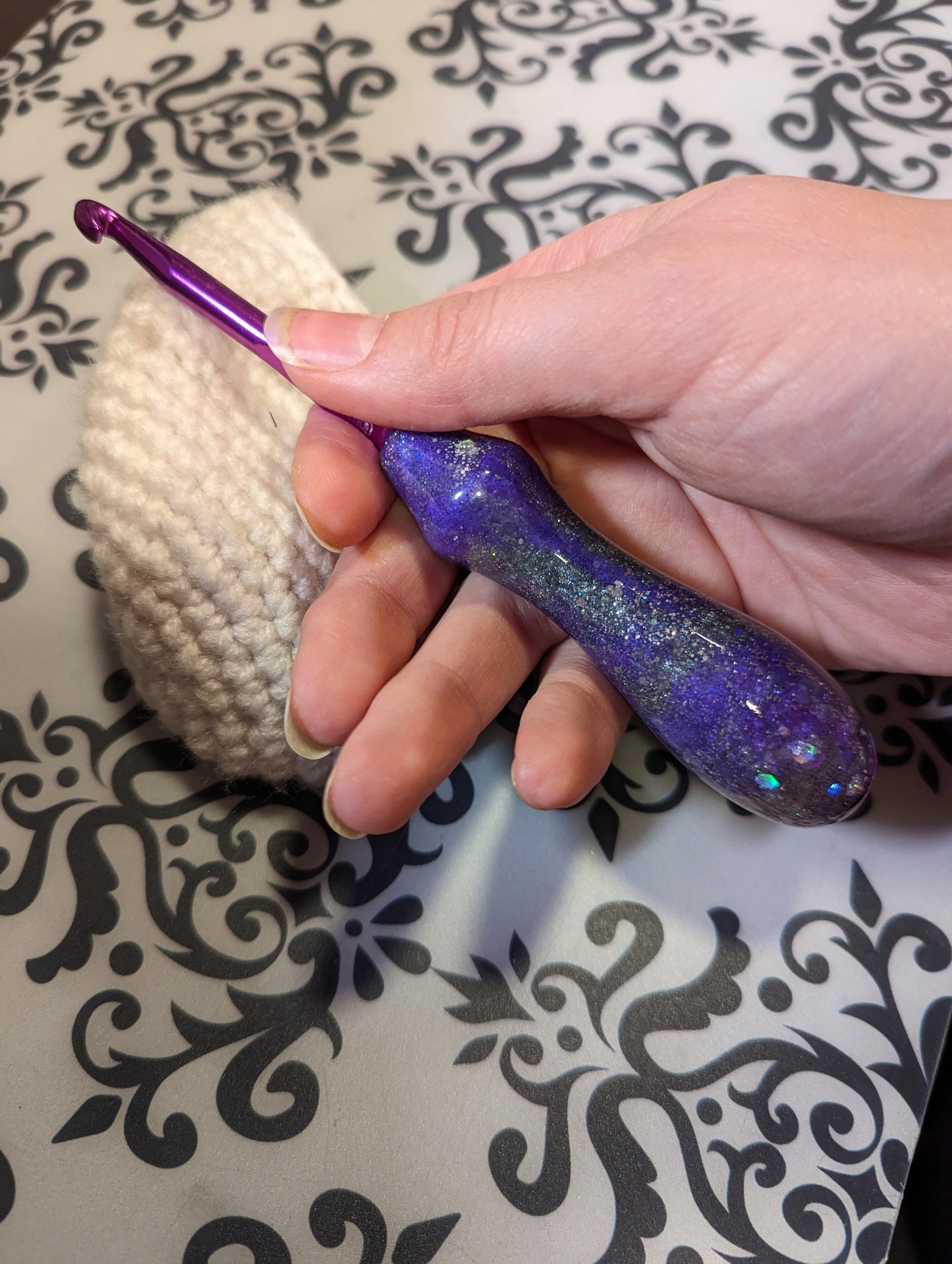 FyberHook, Resin Handle Inline Crochet Hook to match my FyberRings