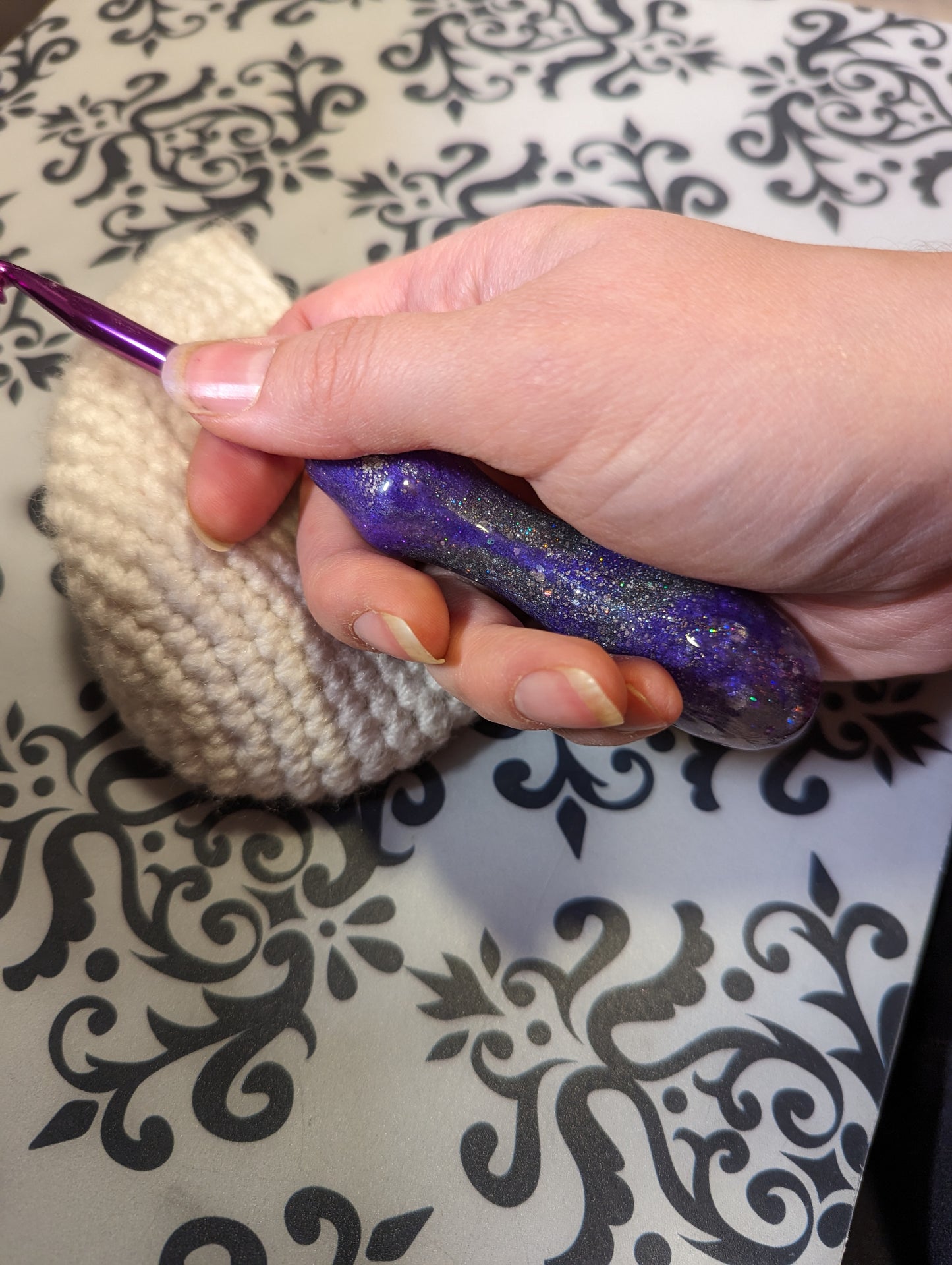 FyberHook, Resin Handle Tapered Crochet Hook to match my FyberRings