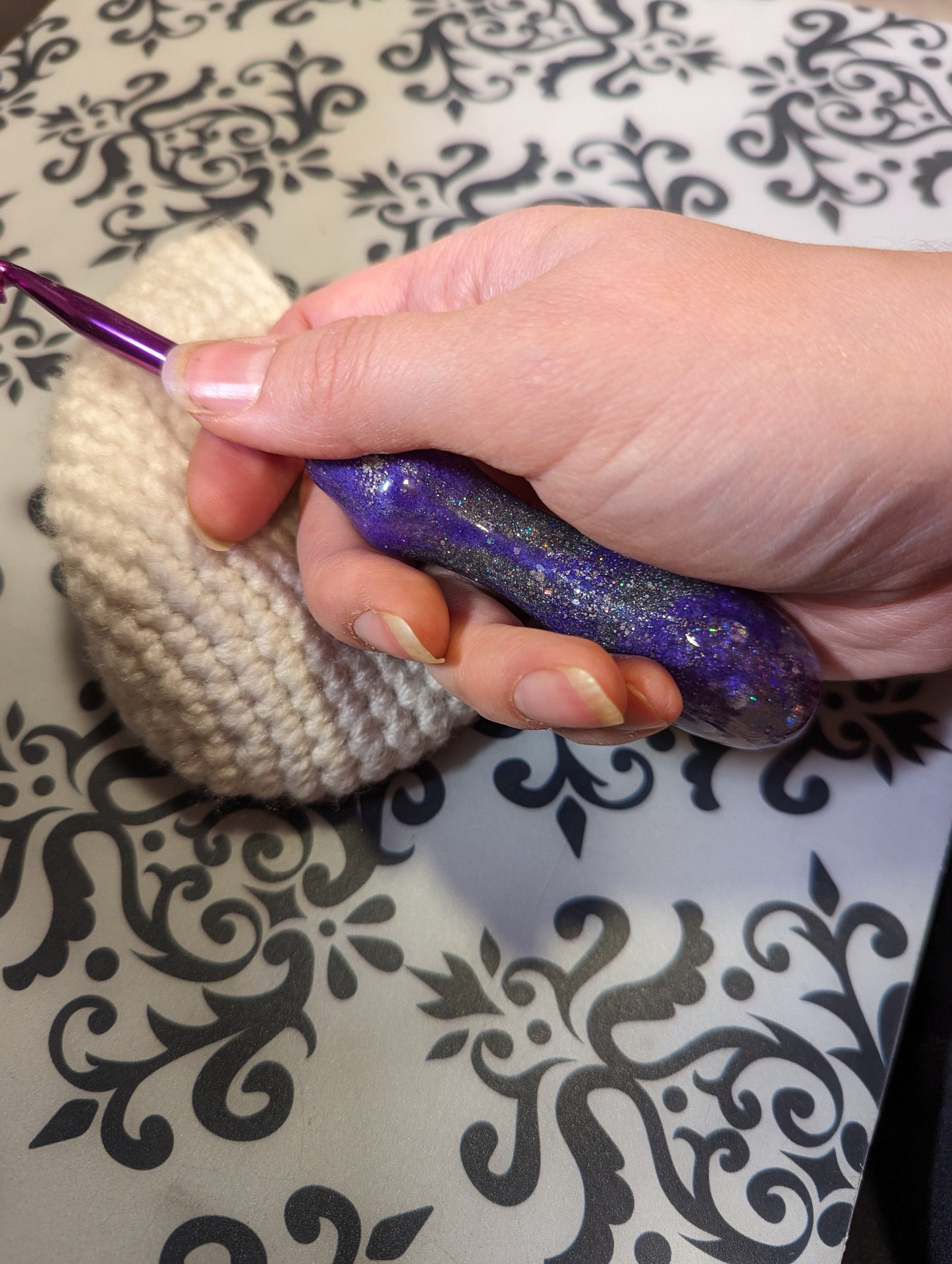 FyberHook, Resin Handle Inline Crochet Hook to match my FyberRings