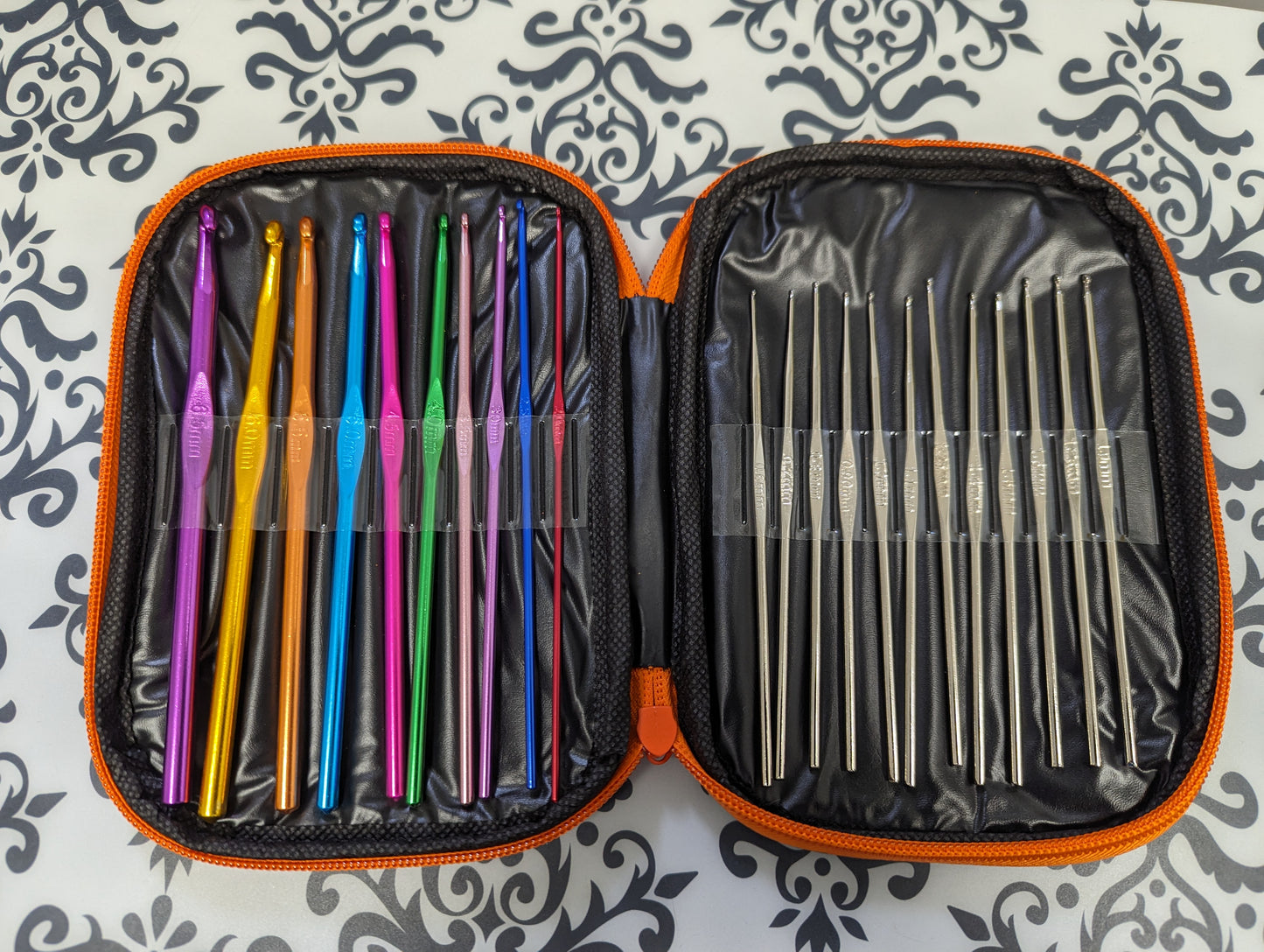 Orange Crochet Hook set