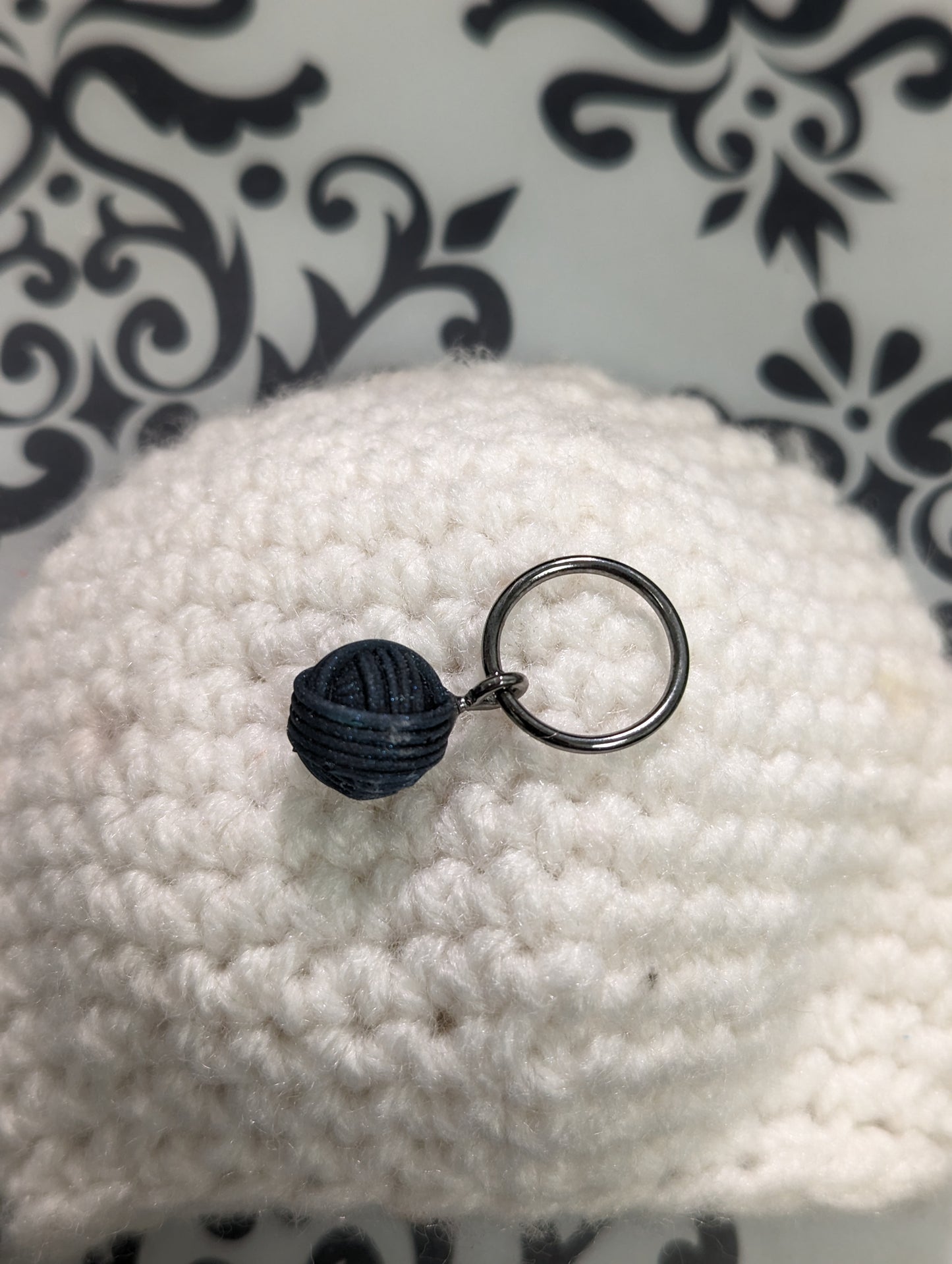 Yarn Ball Stitch Marker/Charm/zipper pull